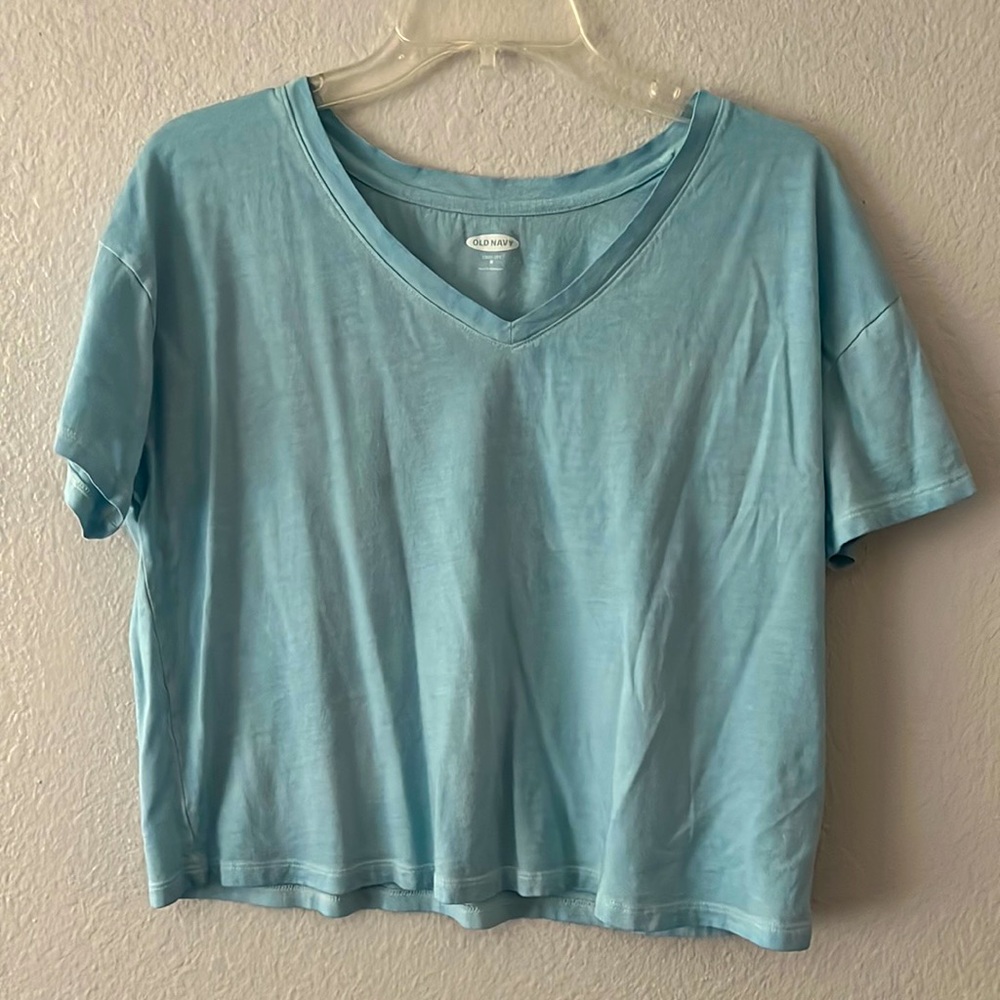 Old Navy Crop Tee - light blue - size medium